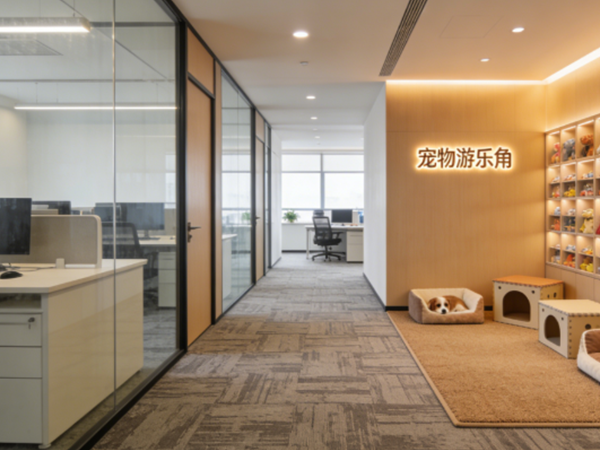 黄岛办公室设计-宠物友好办公：允许带猫上班的公司，装修设计上有哪些不一样